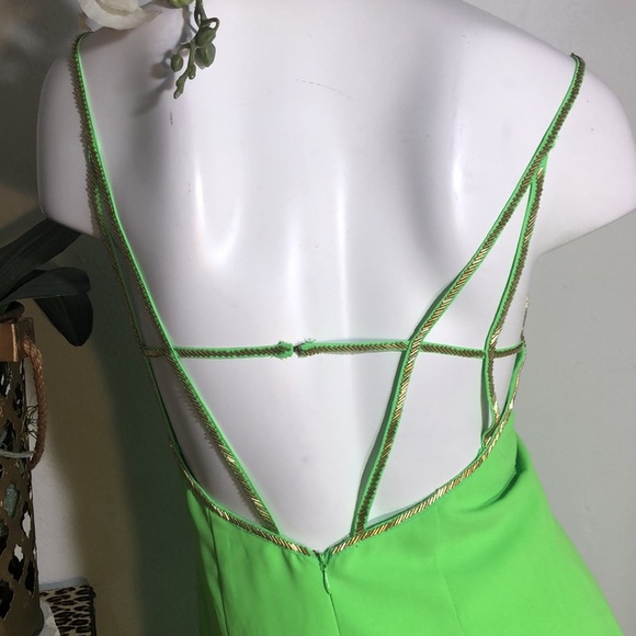 ARC & CO. Strappy Green Beaded‎ Mini Dress - Picture 8 of 12